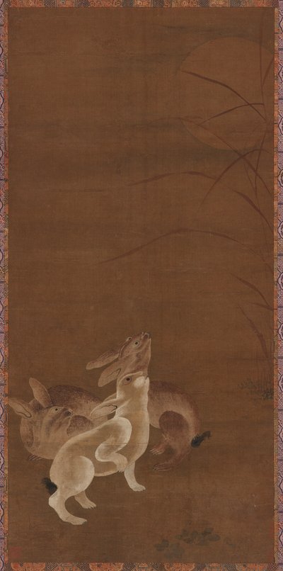 三只兔子在看月亮，1368-1644。 作者 不明