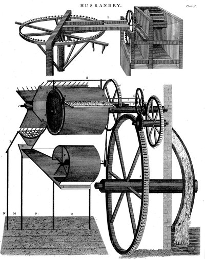 脱粒机，苏格兰发明家和麦赖特（Andrew Meiwright），安德鲁·梅克尔（Andrew Meikle），1811年 作者 不明