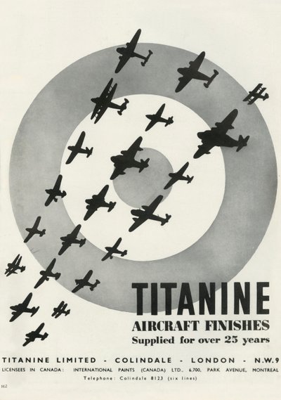 Titanine飞机饰面，1941年。 作者 不明