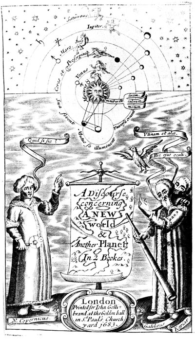 约翰·威尔金斯（John Wilkins）的《关于新世界与另一个星球的话语》的标题页，1683年 作者 不明