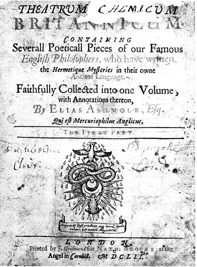 埃利亚斯阿什莫尔，1652的影院化学英国扉页 作者 不明