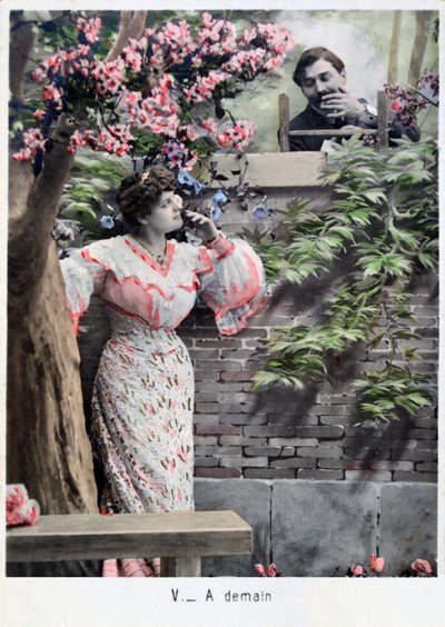 明天，老式的法国明信片，c1900 作者 不明