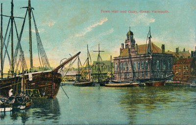 市政厅和码头，诺福克郡大雅茅斯，c1905年 作者 不明