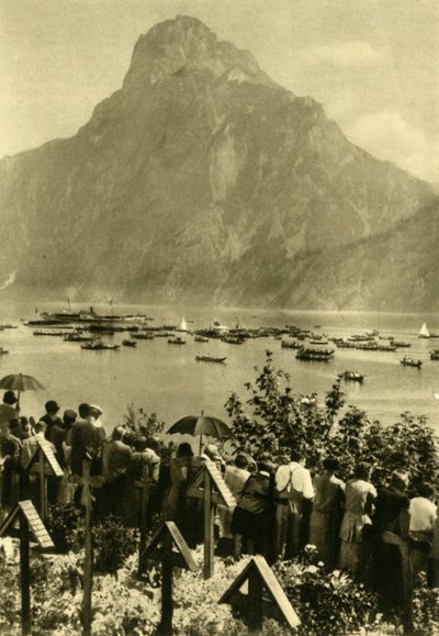 特劳恩施泰因和特劳恩湖，上奥地利州，约摄于1935年。 作者 不明
