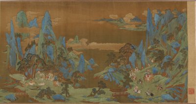 春天的山里的旅行者，16-17世纪。 作者 不明