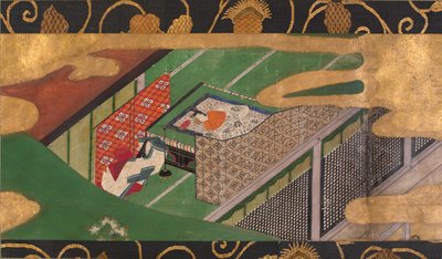 17世纪初，常春藤Yadorigi藤蔓上盘绕的树木。 作者 不明
