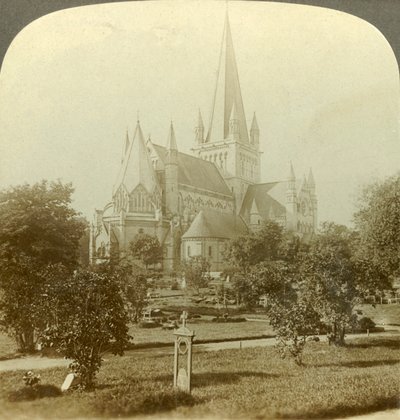 特隆赫姆大教堂（Trondhjem Cathedral）的传统可以追溯到八个世纪，挪威，大约在1905年。 作者 不明