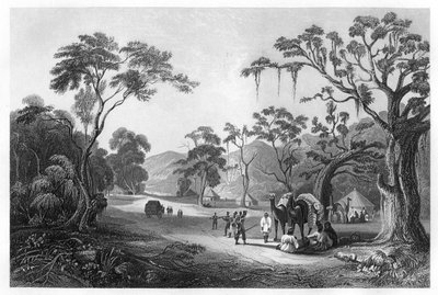 部队驻扎在印度密拉特北部的Keree Pass入口处，约建于1860年 作者 不明