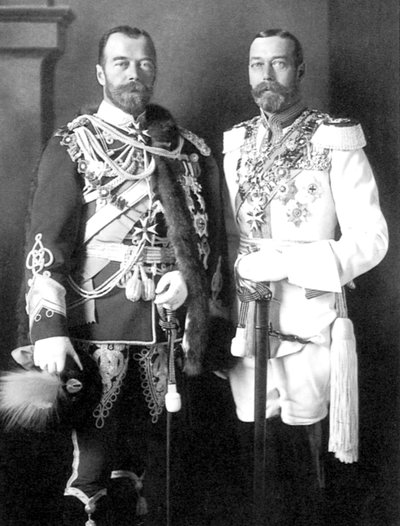 俄罗斯的沙皇尼古拉二世和英国的乔治五世，1913年 作者 不明