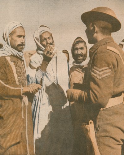 突尼斯阿拉伯人于1943年在Chaouach迎接一位英国中士 作者 不明