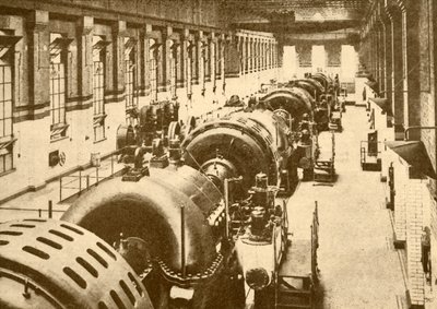 1930年，大都会铁路局Neasden Power House的涡轮发电机。 作者 不明