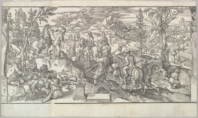 土耳其士兵在休息，来自门楣Ces Moeurs et fachons de faire de Turcz Customs ...，1553。 作者 不明