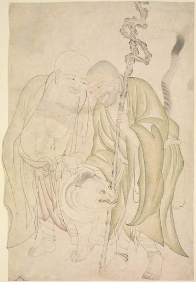 两个罗汉，约1480年。 作者 不明
