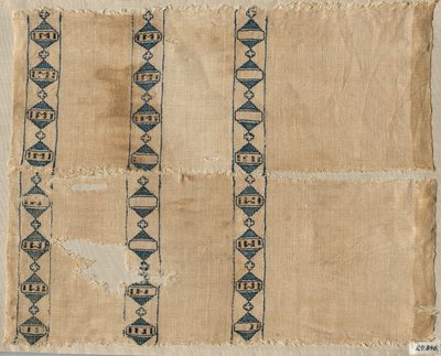 围巾或头饰的两个碎片，1300年代。 作者 不明