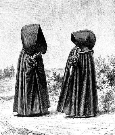大约在1900年代，来自葡萄牙Faial和西班牙圣米格尔的两名蒙面妇女 作者 不明