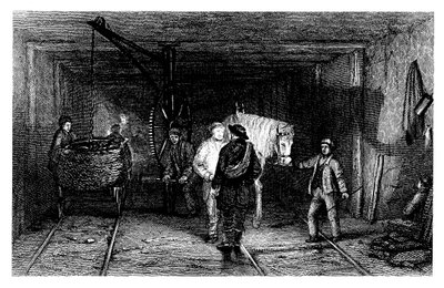 1860年一个煤矿的地下场景 作者 不明