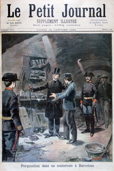 地下寻找无政府主义者，巴塞罗那，1894年 作者 不明
