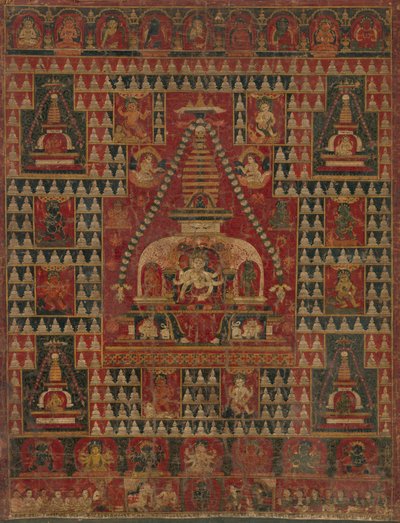 Ushnishavijaya在佛塔的子宫中登顶，时间为1510-19年。 作者 不明