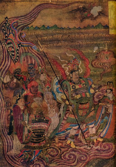 Vaishravana从千佛洞中穿越海浪，c900 作者 不明