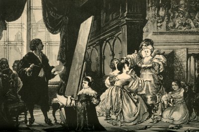 范迪克绘画查尔斯一世的孩子，1883年。 作者 不明