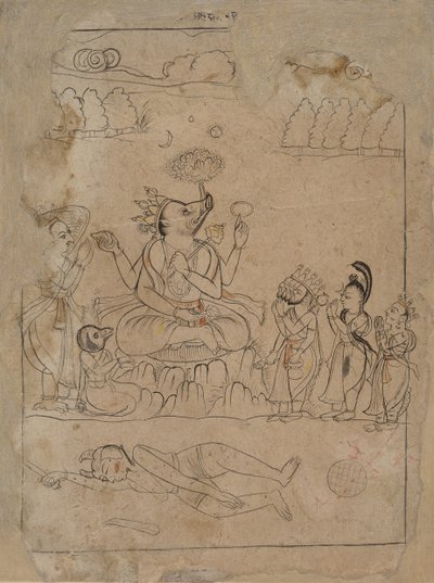 Varaha Triumphant，18世纪末。 作者 不明