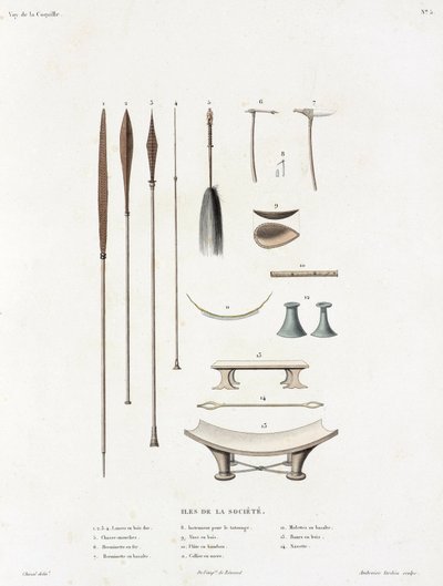 Various implements from the Society Islands 作者 不明