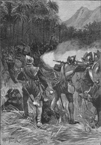 瓦斯科·努涅斯·德·巴尔博亚（Vasco Nunez De Balboa）战斗前往科迪勒拉斯（c1513 1908） 作者 Unbekannt