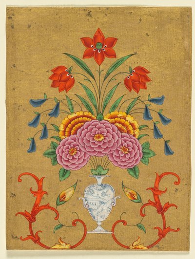 插花和卷轴花瓶，约1750-1800。 作者 不明