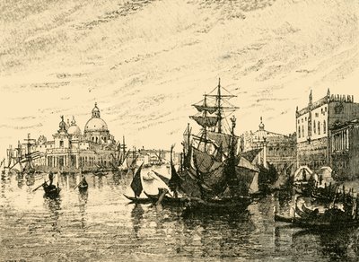 威尼斯：Riva Degli Schiavoni的景色，1890年。 作者 不明