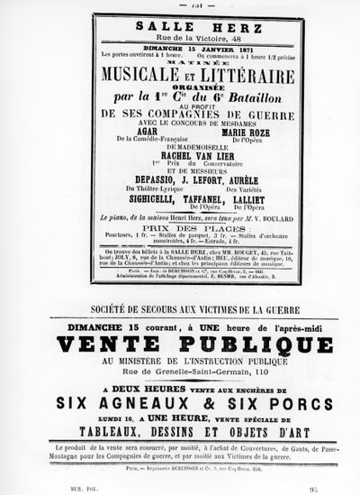 Vente Publique，摘自1871年5月巴黎公社的法国政治海报 作者 不明