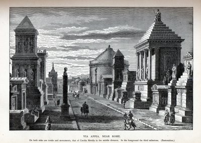 通过阿皮亚在罗马重建附近，1882年 作者 不明