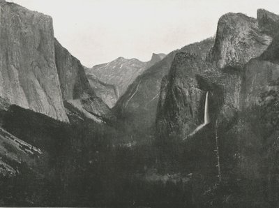 1895年，美国优胜美地山谷，从艺术家站观看。 作者 不明