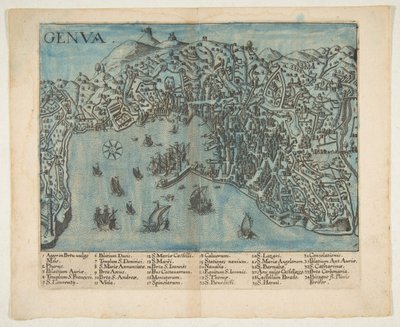 热那亚的景色，1604年。 作者 不明