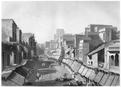 主要街道视图，阿格拉，c1860 作者 不明