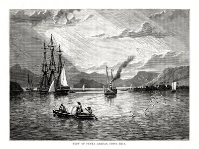哥斯达黎加蓬塔阿雷纳斯的景色，1877年 作者 不明