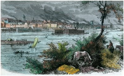美国密苏里州圣路易斯的景观，大约1880年 作者 不明