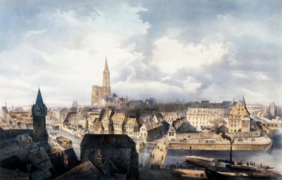 View of Strasbourg (France) from the Saint Guillaume tower. Lithograph in colors. 作者 不明