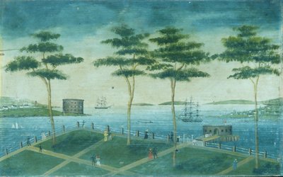 电池视图，纽约，1800年至1850年。 作者 不明