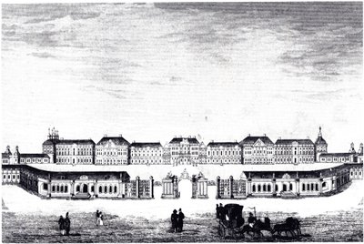 凯瑟琳宫的视图在Tsarskoye Selo，c。 1840年 作者 不明