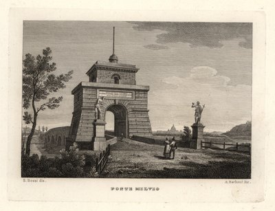 Milvian（或Mulvian）桥的景色，Ponte Milvio，罗马 作者 不明