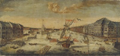 涅瓦河畔的景色，1753年 作者 不明