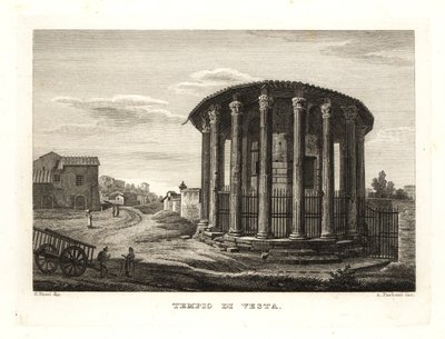 View of the Temple of Vesta, Tempio di Vesta, Rome 作者 不明