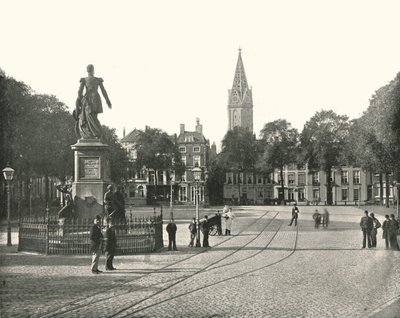 Vyverberg广场的景色，荷兰海牙，1895年。 作者 不明