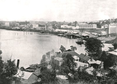 城市和河流的景色，布里斯班，澳大利亚，1895年。 作者 不明