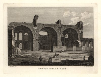 从罗马Tempio della Pace和平寺或维斯帕西安论坛的废墟看 作者 不明