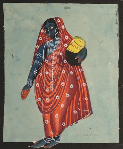 毗湿奴（Mosini Mohini），女神，形式为众神，载着阿姆里塔（1800）。 作者 不明