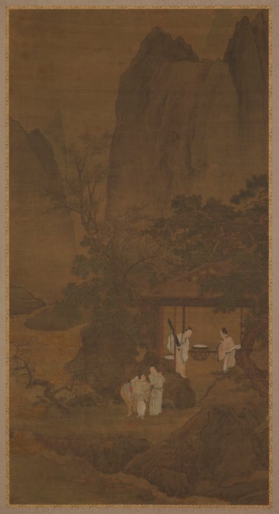 山中隐居的游客，明朝，16世纪。 作者 不明