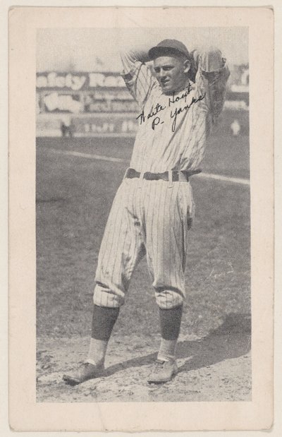 Waite Hoyt, P. Yanks，来自棒球条卡W575-2，约1921-22。 作者 不明