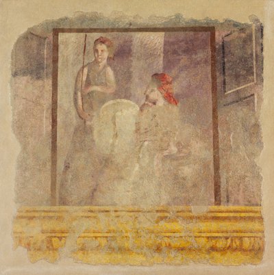 范尼乌斯别墅H房间北壁的壁画片段，约。前50-40年 作者 不明