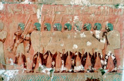 埃及士兵出征的壁画，哈特谢普苏特女王庙，卢克索，约公元前1470年 作者 不明
